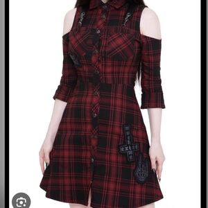 Killstar Red and Black Plaid Mini Dress